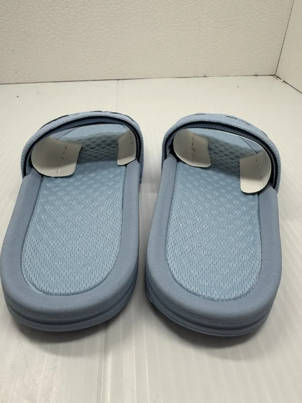 APL TechLoom Slide Womens 6 Ice Blue Logo Comfort Sandals Athletic Casu